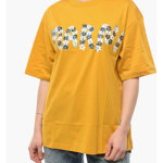 Marni Crewneck T-Shirt With Lettering Logo Print Yellow