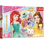 Puzzle Glitter Trefl 100piese - Amintirile lui Bella si Ariel, Trefl