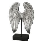 Aripi de inger pe stativ din Polirasina Argintiu H30xL21cm Wing