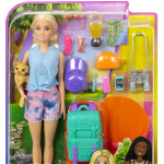 Set de joaca Barbie Camping - Barbie Malibu, 12 accesorii