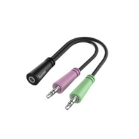 Adaptor audio Hama 200351, 2 x jack 3.5 mm, 1 x jack socket 3.5 mm, Hama