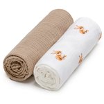 T-TOMI BIO Muslin Diapers scutece textile Bunny 65 x 65 cm 2 buc, T-Tomi