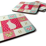 Caroline`s Treasures Carolines Comori CK5392FC Noua Zeelandă White Rabbit Love Foam Coaster Set de Alb 3 1/2 x 3 1/2, 