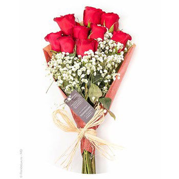 Buchet foarte romantic trandafiri rosii