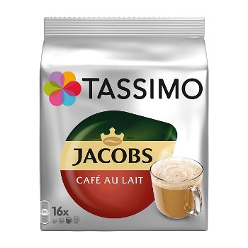 Capsule cafea TASSIMO Jacobs Cafe Au Lait, 16 capsule, 184g