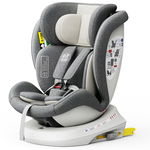 Scaun Auto TWT Plus DELUXE BUF BOOF iSIZE CreamGrey cu Isofix rotativ 360 grade 40-150 cm, BUF BOOF