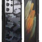 Husa de protectie Ringke FUSION X, pentru Samsung Galaxy S21 Ultra (Negru)