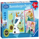 Puzzle frozen olaf 3x49 piese ravensburger, Ravensburger