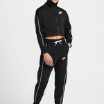 Nike, Trening cu imprimeu logo, Negru/Alb, 146-156 CM