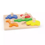 Puzzle Montessori cu maner, Animale, Viga, Inovius