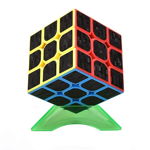 Cub rubik 3x3x3, Neon Carbon cu suport, de viteza Speedcube Rubik, Krista