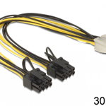 Cablu PCI Express 6 pini la 2 x 8 pini M-T, Delock 83433, Delock