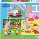 Puzzle 3 in 1 - Purcelusa Peppa in vacanta - 55 piese