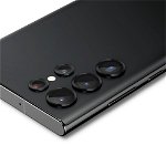 Set 2x5 protectii sticla camera foto Spigen Optik EZ FIT compatibil cu Samsung Galaxy S22 Ultra Black, Spigen