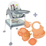 PACHET: Scaun Multifunctional 3 in 1 Aviator + Set Diversificare Premium Elefant Portocaliu, 