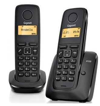 Telefon DECT Gigaset A120 Duo, Caller ID (Negru)