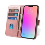 Husa Magnet Wallet Stand compatibila cu iPhone 14 Pink, OEM