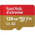 Card de memorie MicroSD SanDisk Extreme, 128GB, Adaptor SD, Class