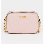 Guess, Geanta crossbody de piele ecologica cu model monograma Geva, Fucsia