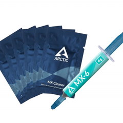 Pasta termoconductoare Arctic Cooling MX-6 tub 4g si 6 servete de curatare MX Cleaner, Arctic Cooling