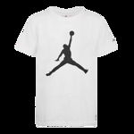 Nike, Tricou din bumbac cu decolteu la baza gatului si imprimeu logo, Alb, 147-163 CM
