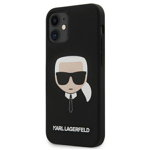 Husa iPhone 12 Mini Karl Lagerfeld Silicon Karl's Head Negru