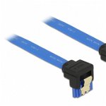 Cablu componente DeLOCK SATA-III Female - SATA-III Female, conector 90 grade, 0.3m, albastru
