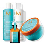 Set Moroccanoil pentru par deteriorat: Sampon + Balsam + Masca + Tratament light, Moroccanoil