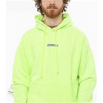 Vetements Neon Hoodie Sweatshirt With Contrasting Logo Lettering Yellow