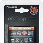 Incarcator Panasonic Eneloop Pro, incarcare 2h + 4 acumulatori Eneloop Pro AA 2500 mah, Panasonic