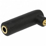 Adaptor Audio Stereo jack 3.5 mm 3 pin plug in unghi, Delock - 65364