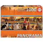 Puzzle Educa Panorama - Cats on the Quay, 1000 piese