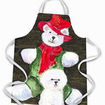 Caroline`s Treasures Carolines Comori SS8948APRON Bichon Frise cu Ursuleț de pluș șorț Multi Large, 