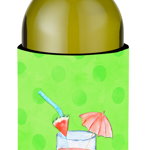 Caroline`s Treasures Umberella Cocktail verde Polkadot sticla de vin Beverge Izolator Hugger Wine Bottle, 