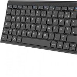 Tastatura Wireless iClever, otel inoxidabil/plastic, negru