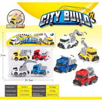 Set 4 masinute de constructii, City Build, 21×24.5cm, multicolor, +3ani, en-gros, 