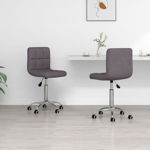 Set scaune de bucatarie pivotante vidaXL, 2 buc., gri taupe, textil, 40 X 47 X (74.5-86) cm, 10.5 kg