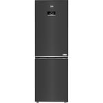 Combina frigorifica Beko B3RCNA364HXBR1, 316 l, No Frost, HarvestFresh, AeroFlow, Kitchen Fit, Everfresh+, Clasa E, 187 cm, Dark Inox, Beko