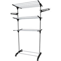 Uscator Rufe Metalic 16m 4 Rafturi Alb/Negru, PROMIS