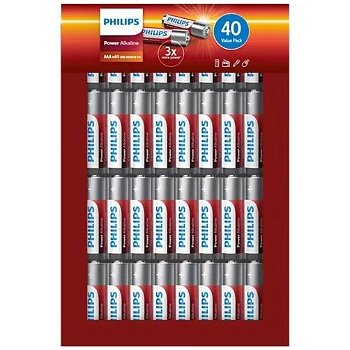 Baterii Philips Envelope, Alkaline, AAA, 40 buc