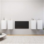 Dulapuri TV, 4 buc., alb, 30,5x30x60 cm, lemn prelucrat, Casa Practica