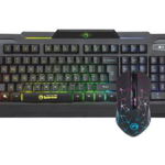 Kit Tastatura + Mouse Marvo KM413, iluminare rainbow, Negru