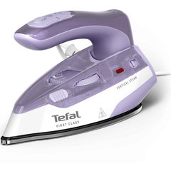 Fier de calcat Fier de calcat cu aburi pentru voiaj Tefal First Class DB1612E0, 1000W, jet de abur 45 g/min, abur variabil 0-10 g/min, talpa Microsteam 200, functie abur vertical, maner pliabil, husa inclusa, alb & violet Fier de calcat Fier de calcat cu aburi pentru voiaj Tefal First Class DB1612E0, 1000W, jet de abur 45 g/min, abur variabil 0-10 g/min, talpa Microsteam 200, functie abur vertical, maner pliabil, husa inclusa, alb & violet