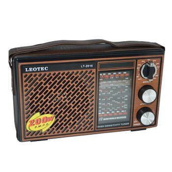 Radio portabil Leotec LT-2016, 12 benzi, curea mana