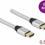 DeLOCK UHS HDMI 48Gbps 8K 60Hz 0.5m silver - 85365