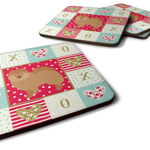 Caroline`s Treasures Carolines Comori CK5838FC Spitz german # 2 Love Foam Coaster Set de 4, Red Multicolore 3 1/2 x 3 1/2, 