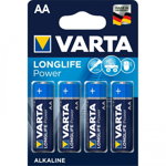 Set 4 Baterii Alcaline AA 1,5V Varta LongLife 4906, Varta