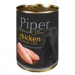 Hrană umedă câini adulți, Piper Pure, cu Carne de Pui si Orez brun 400g, Dolina