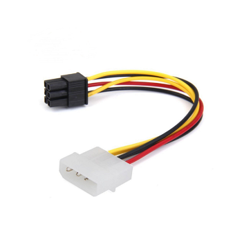 Cablu adaptor de alimentare PCI-E 6 pini tata la MOLEX 4 pini mama 15cm, PLS