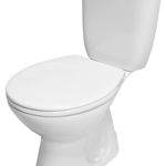Set Vas WC compact President, Cersanit, cu capac WC duroplast, rezervor WC de colt 3/6L, evacuare in pardoseala
